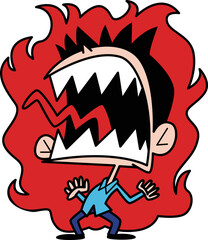 怒りが爆発する男性