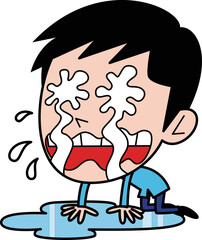 泣き崩れる男性