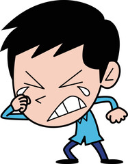 悔しくて泣いている男性