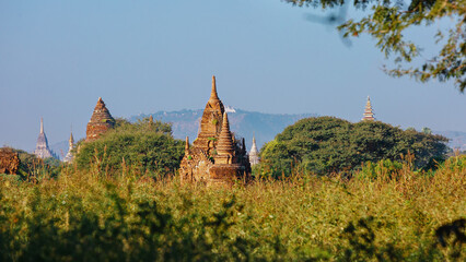 View of the pagodas in Mandalay. Myanmar