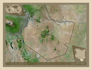 Taita Taveta, Kenya. High-res satellite. Labelled points of cities