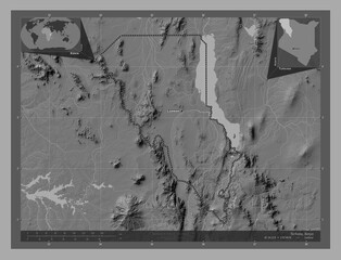 Turkana, Kenya. Bilevel. Labelled points of cities