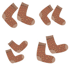 Illustration of winter socks seamless pattern. Printing on clothes, tablecloths, napkins, dishes, children's goods.