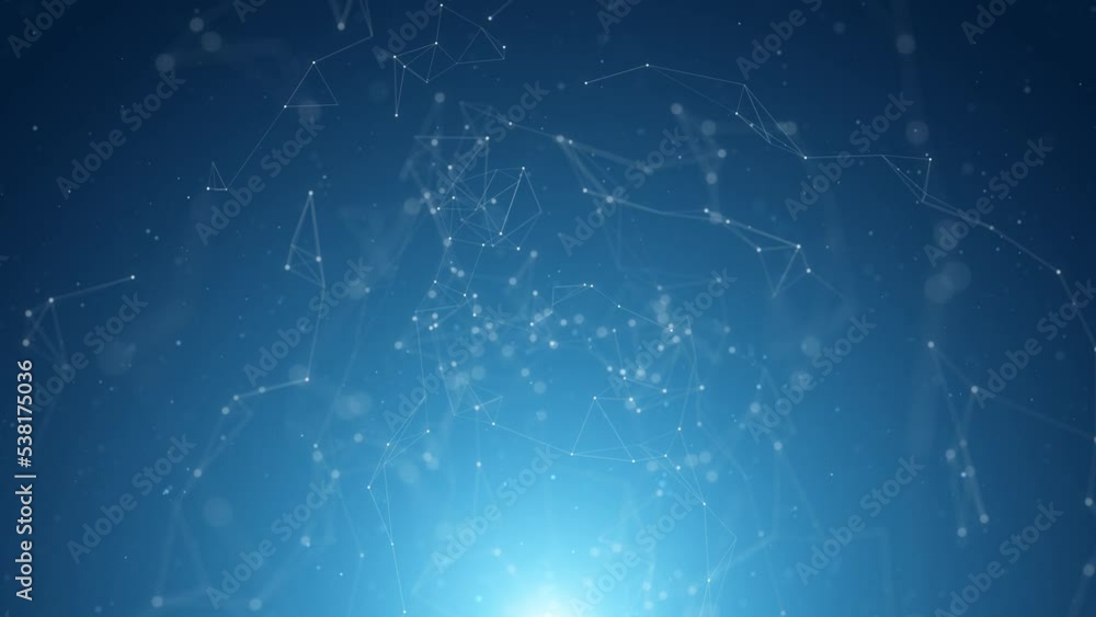 Poster digital technology shiny lines dots looped motion copy space background.