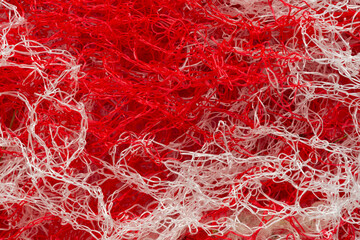 Red and white frayed string texture