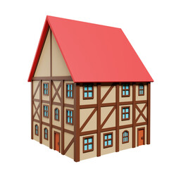 Medieval building. 3d rendering.	