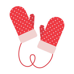Vector illustration of glove and winter logo. Collection of glove red white for men women and children and equipment vector icon for stock
