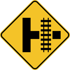 Fototapeta premium Highway Light Rail Transit Grade Crossing Right Sign