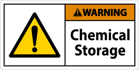 Warning Chemical Storage Symbol Sign On White Background