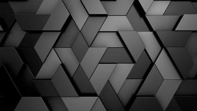 Background of Geometric Shapes. Abstract motion, loop, two color, 3d rendering, 4k resolution
