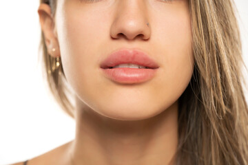Obraz premium Sexy plump lips without makeup