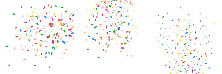 Fototapeta na wymiar Colorful confetti set. Fireworks and pollen that are often used in promotions and events illustration set. party, diary, decorate, event. Vector