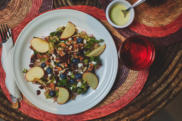 FAST FOOD RESTAURANT FOOD. RED FRUITS SALAD