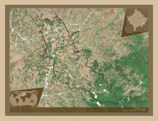 Kllokot, Kosovo. Low-res satellite. Labelled points of cities