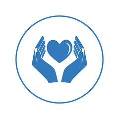 Obraz premium Save heart care feeling love icon | Circle version icon |