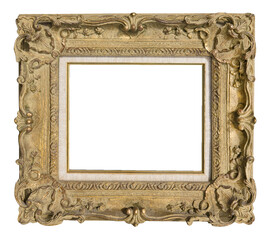 Isolated wooden ornate picture frame