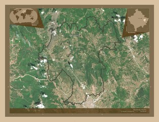 Novoberda, Kosovo. Low-res satellite. Labelled points of cities