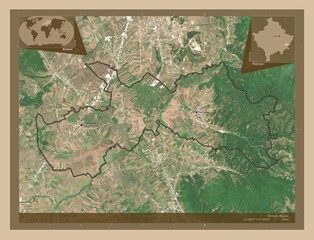 Partesh, Kosovo. Low-res satellite. Labelled points of cities