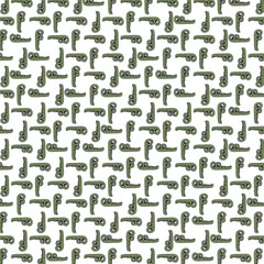 Cute worm sketchy drawing motif pattern