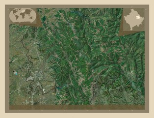 Prishtina, Kosovo. High-res satellite. Major cities