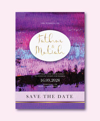 violet abstract painting background birthday invitation