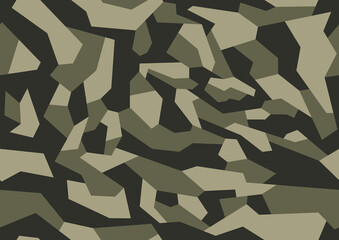 Camouflage geometric seamless pattern. Abstract modern military camo background of polygons for fabric textile and vinyl wrap print. Vector illustration.