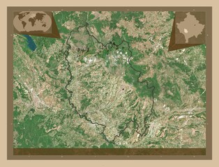 Rahovec, Kosovo. Low-res satellite. Major cities