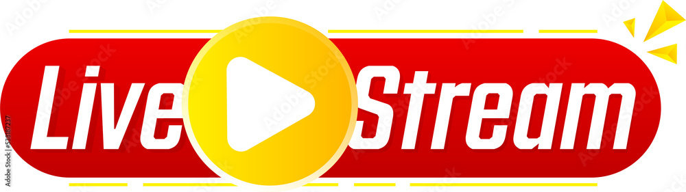 Aufkleber live streaming banner sign. online translation icon. internet stream button line design