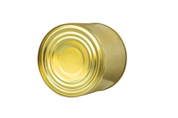 metal can of canned food on a white background, isolate