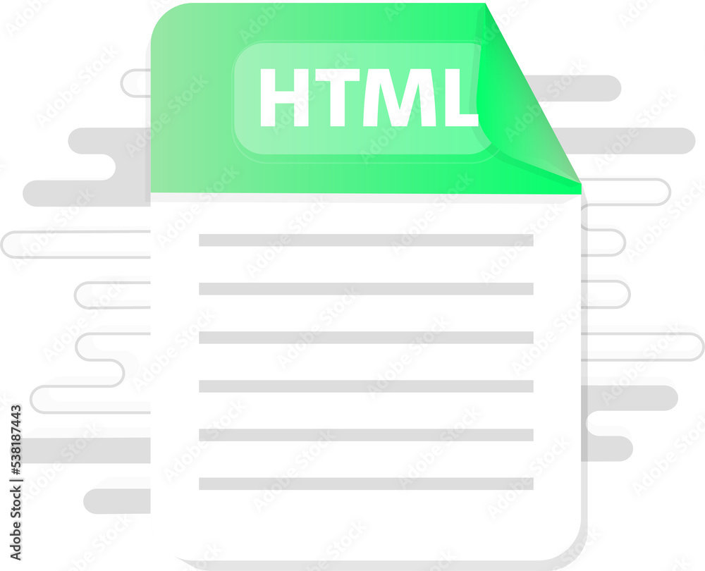 Poster HTML file icon. Flat design graphic illustration. Vector HTML icon