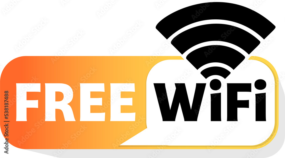 Aufkleber free wifi icon symbol. vector wifi sign with wave signal icon on white background