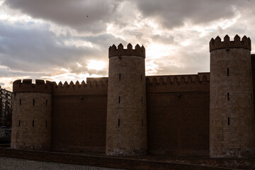 The Aljaferia Palace is a fortified medieval palace in Zaragoza, Spain