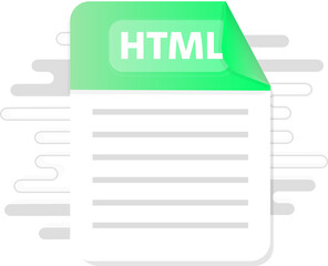 HTML file icon. Flat design graphic illustration. Vector HTML icon