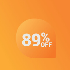 89% off Sale banner offer ad discount promotion vector banner. price discount offer. season sale promo sticker colorful background	
