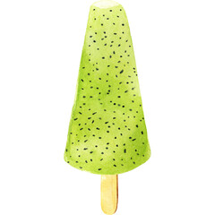 Watercolor illustration of popsicles.
