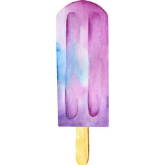 Watercolor illustration of popsicles.