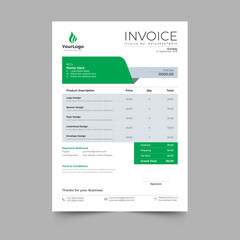 Modern minimal business invoice template design