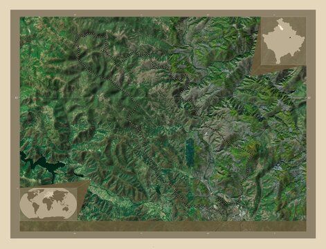 Zvecan, Kosovo. High-res satellite. Major cities