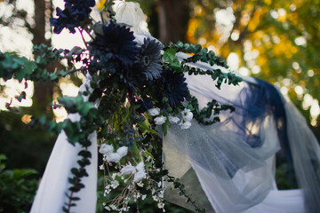 Spooky Blue Wedding Arbor