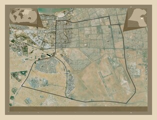 Al Farwaniyah, Kuwait. High-res satellite. Major cities