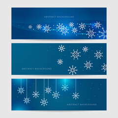 Naklejka na ściany i meble Christmas blue background with snow and snowflake
