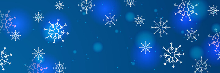 Fototapeta na wymiar Christmas blue background with snow and snowflake