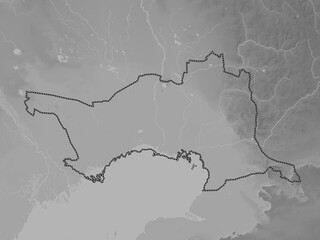 Atyrau, Kazakhstan. Grayscale. No legend