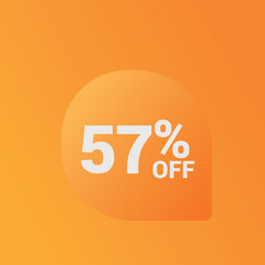 57% off Sale banner offer ad discount promotion vector banner. price discount offer. season sale promo sticker colorful background	

