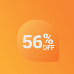 56% off Sale banner offer ad discount promotion vector banner. price discount offer. season sale promo sticker colorful background	
