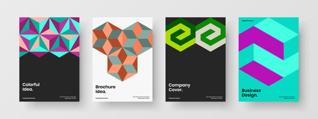 Original mosaic pattern handbill layout composition. Vivid corporate brochure A4 vector design concept collection.