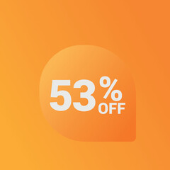 53% off Sale banner offer ad discount promotion vector banner. price discount offer. season sale promo sticker colorful background	
