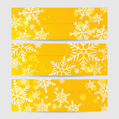 Red and white christmas snowflake banner background with text space