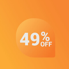 49% off Sale banner offer ad discount promotion vector banner. price discount offer. season sale promo sticker colorful background	
