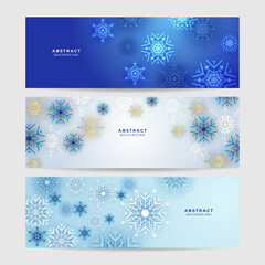 Beautiful christmas snowflake banner background with text space